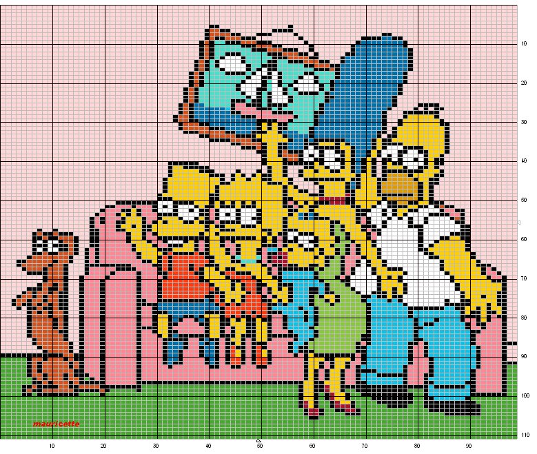 Schema punto croce Famiglia simpson